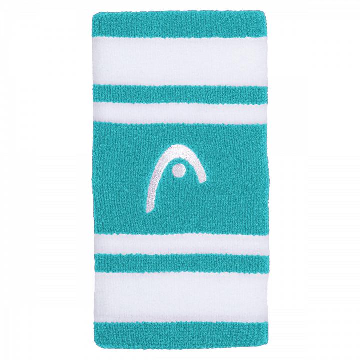 Head Striped Wristband 5'' Turquoise / White - 2 szt.